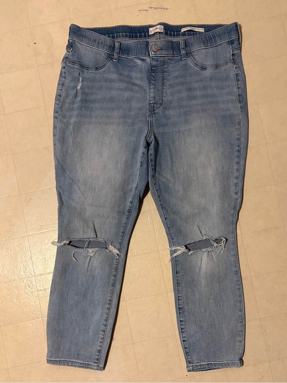 Wonderly High Rise Pull On Skinny Crop Jeans Size 16W